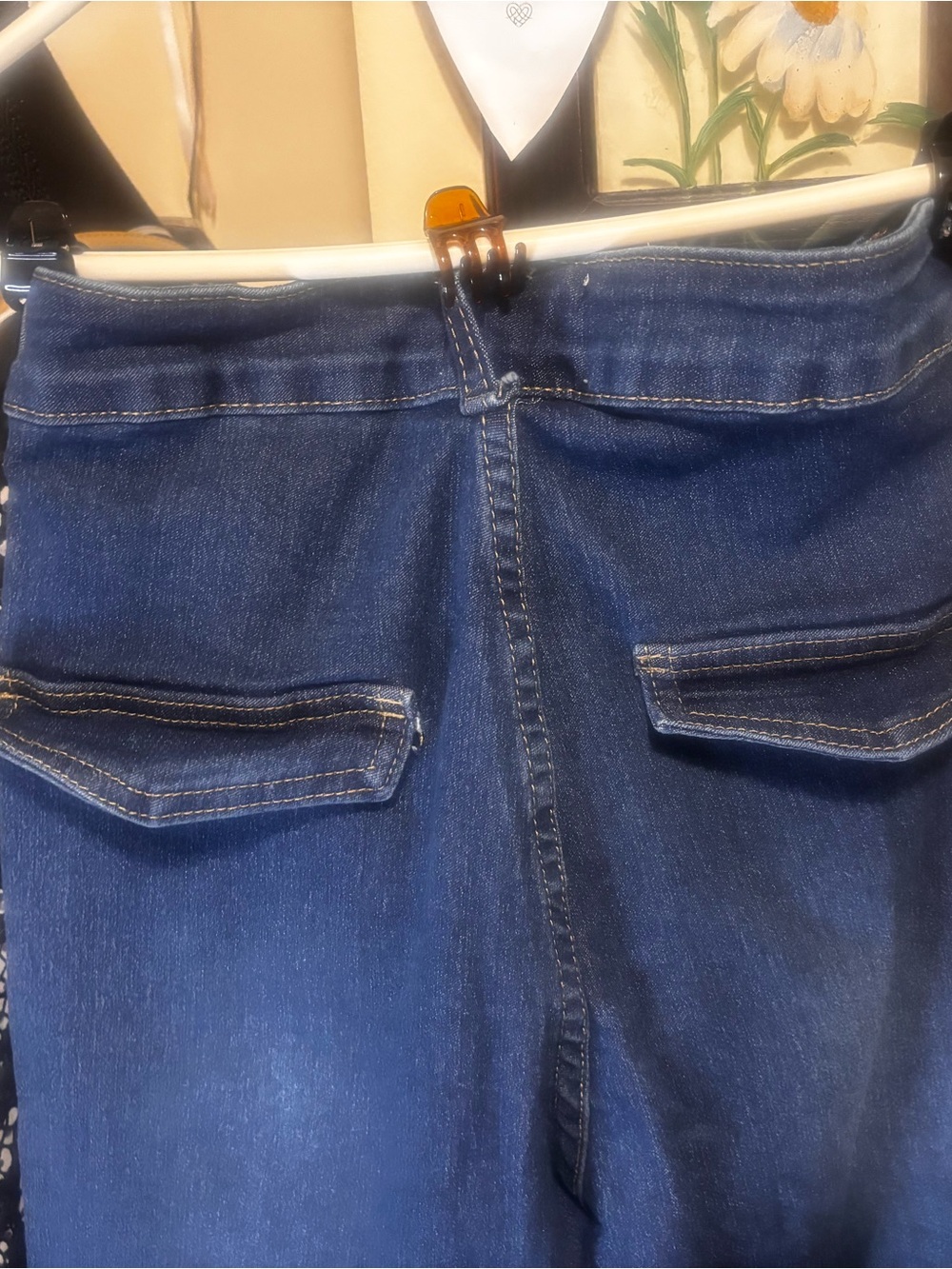 BAMBOO Dark Blue Boyfriend Jeans with Cargo Flap Pockets